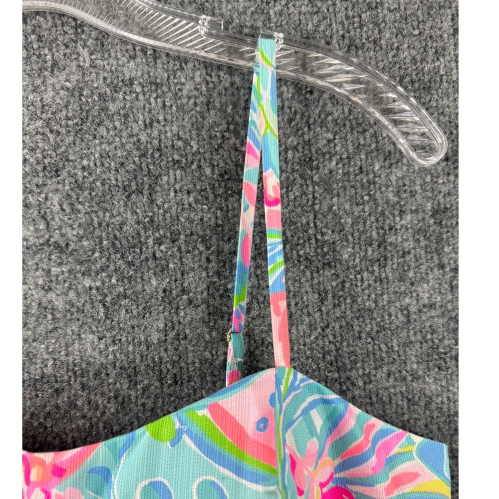 Lilly Pulitzer Tropical Punch Shelli Stretch Dress Floral Cotton Adj Strap Sz 8 - Picture 3 of 15